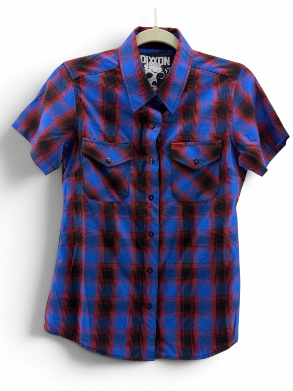 DIXXON The 13th Bamboo Short-Sleeve Button-Up Plaid Flannel Shirt Size Small